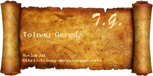 Tolnay Gergő névjegykártya